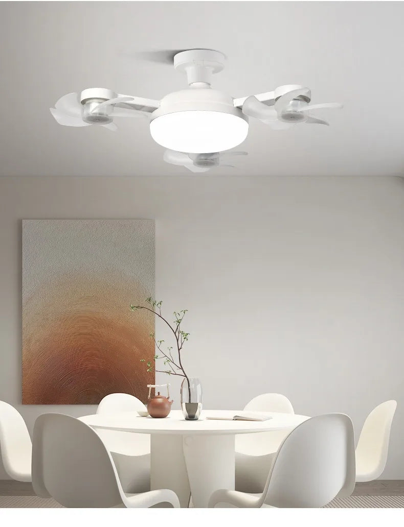Intelligent ceiling light electric fan light Kitchen high wind power Silent Easy to clean e27 Screw Fan Light Restaurant Fan Eye