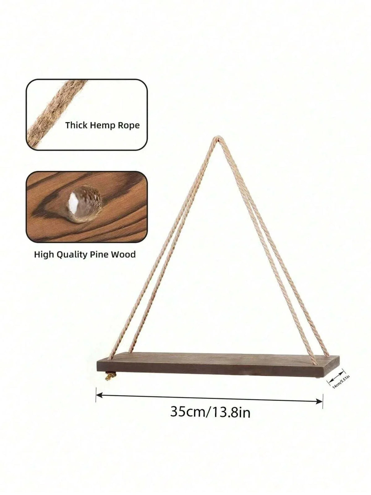 Swing Hanging Hemp Rope Wall Shelve product detail