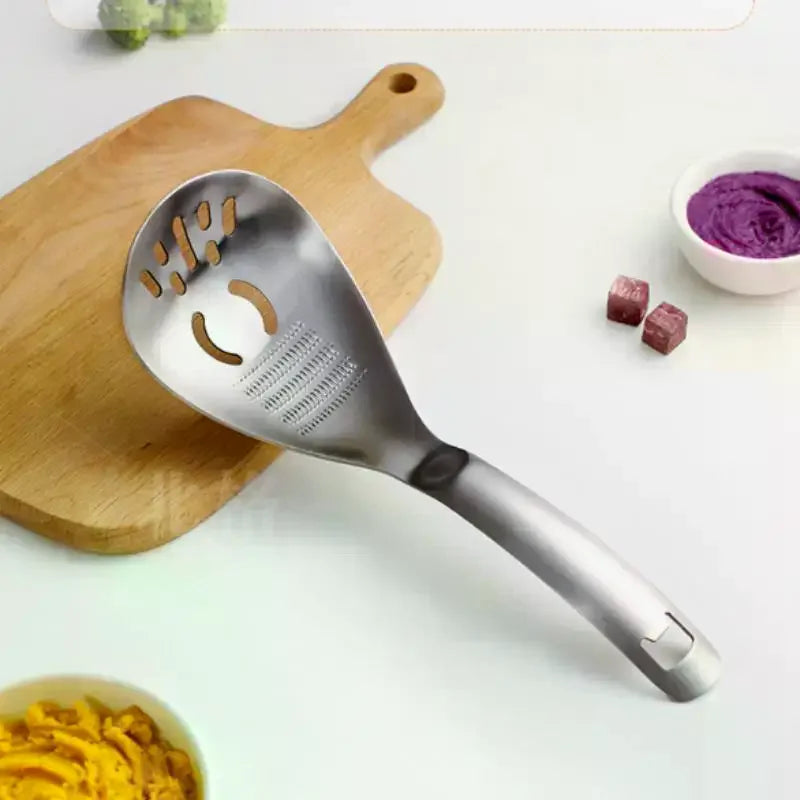 Multifunctional Stainless Steel Kitchen Utensil Cooking Garlic Ginger Vegetable Grater Grinder Spoon Kitchen Supplies