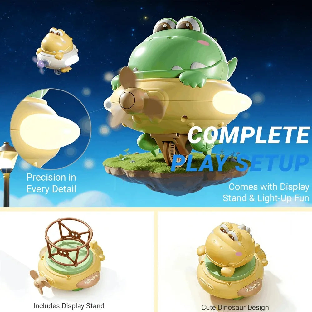 Cartoon Electric Balancing Dinosaur Toy Rechargeable Unicycle Balanced Spinning Top Toy Self-Balancing Tightrope Walking Toys
