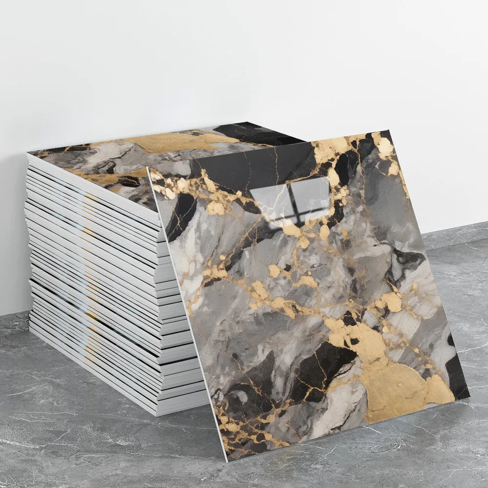 Waterproof Peel and Stick Marble Wall Tiles11.8x11.8 in Self Adhesive PVC Panels for Bathroom Kitchen and Living Room