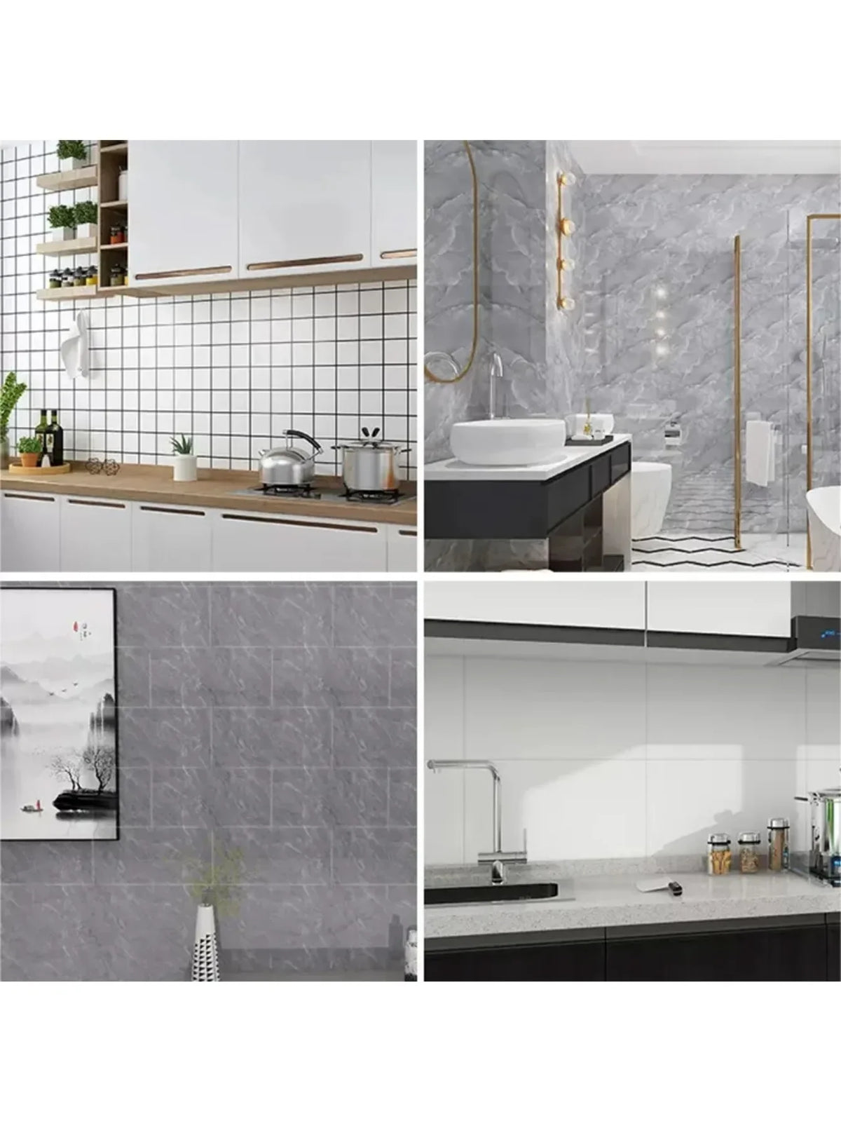 Self-Adhesive Marble Tile Stickers Waterproof 30x60cm - 1 10pcs-30x60cm product view