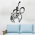 Elegant Woman Line Art Metal Wall Decor Black Iron Sculpture 15.75x10.59 Inch Modern Home Balcony Housewarming Artwork