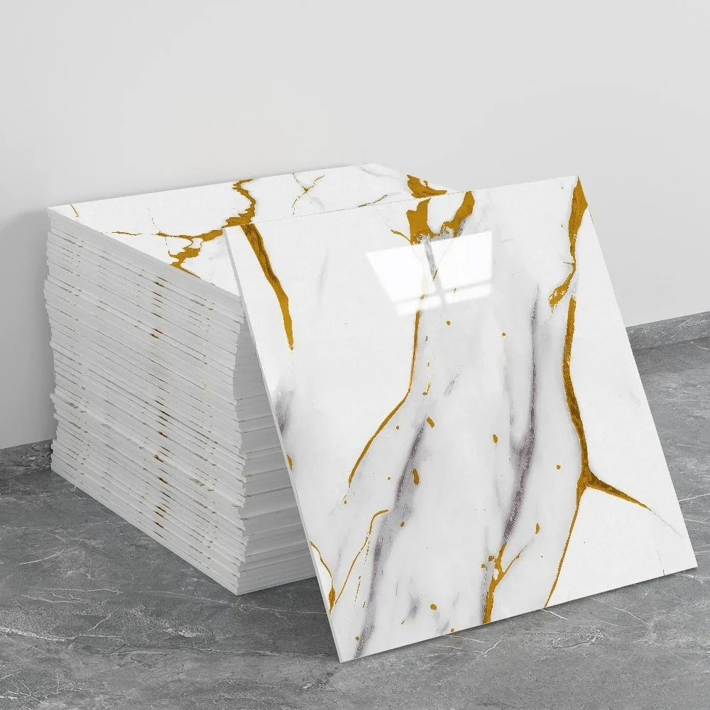 Waterproof Peel and Stick Marble Wall Tiles11.8x11.8 in Self Adhesive PVC Panels for Bathroom Kitchen and Living Room