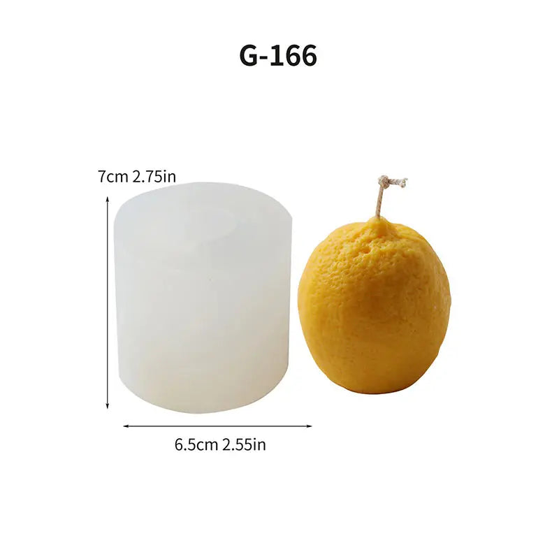 1 piece, Lemon Orange Silicone Mold, Fruit Creative Aromatherapy Candle Silicone Decorative Mold