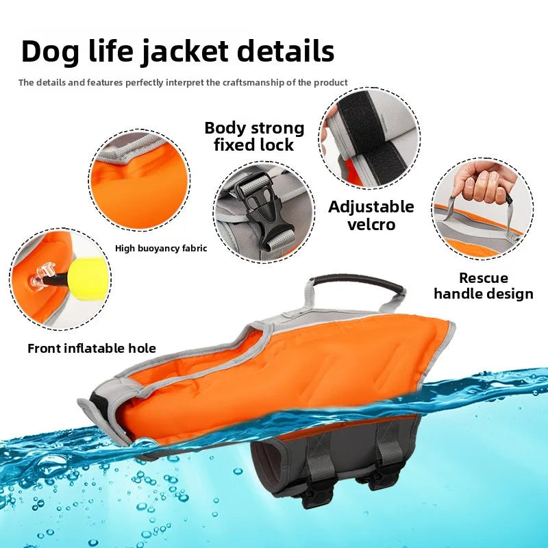 1PC Pet Supplies Dog Clothes Summer Inflatable Swimsuits Portable Pet Life Jackets, and Air Pumps Are Included Life Jackets