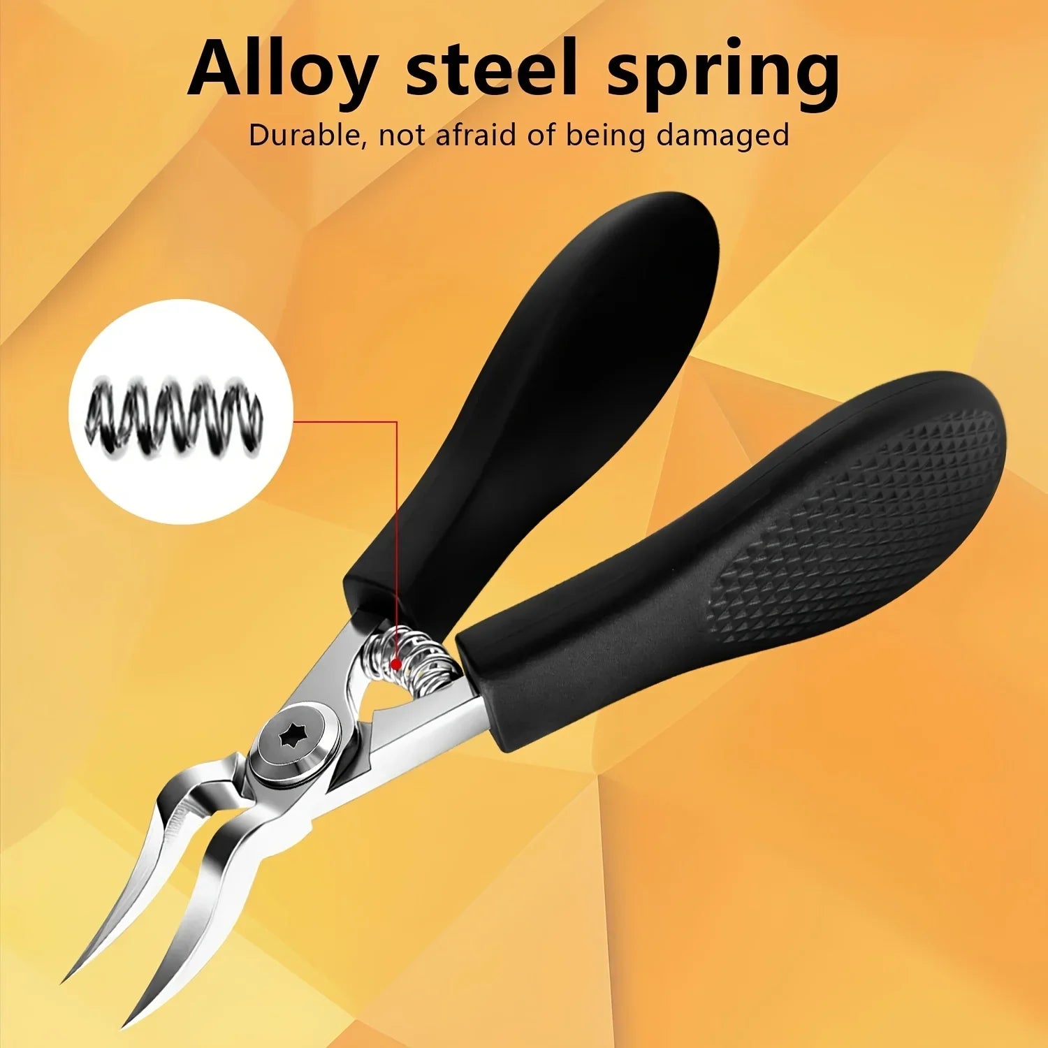1Pieces Heavy-Duty Stainless Steel Nail Clipper, Thick Toenail & Fingernail Clipper for Adults, Professional-Grade Curved Blade