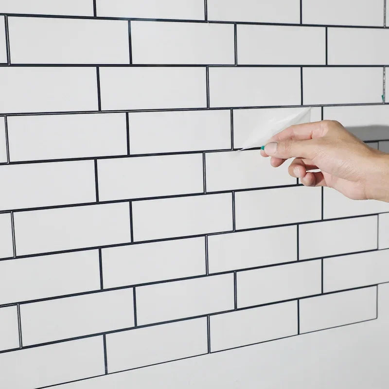 3D Peel and Stick White Subway Wall Tile Sticker Wallpaper Backsplash Of Kitchen Wall Tile Stickers Peel and StickWall Tile
