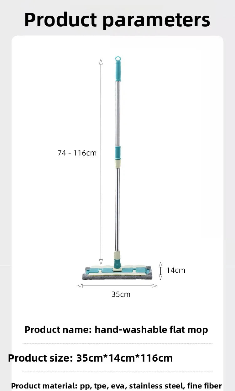 YUOSDON Broom Holder Flat Mop Cloth Clip Stainless Steel Handle Ultrafine Fiber Mop Head for Home Office School Cleaning