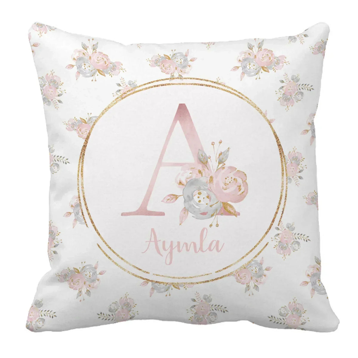 Personalized Name Blush Gold Floral Bedding product detail