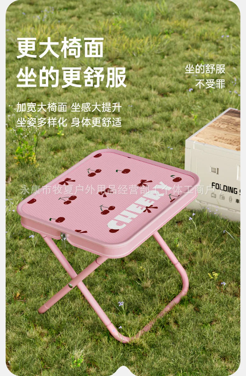 Small Mazar Folding Portable Handbag Stool Outdoor Small Stool Student Stool Queue Artifact Picnic Stool, Train Stool