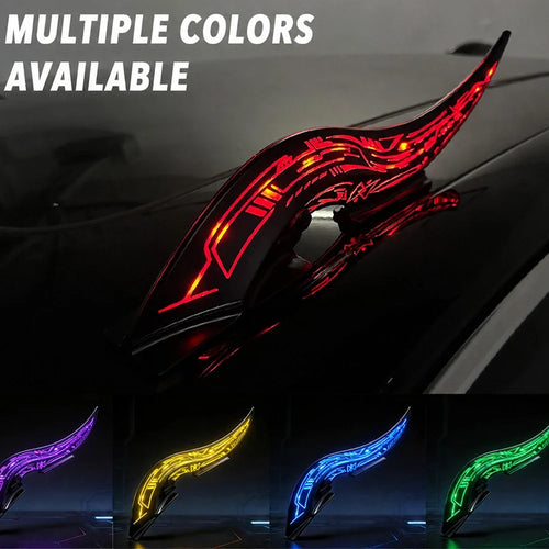 1Set 32 LED Light Modes Dragon Horn Car Roof Fins, Touch Dimmable Waterproof Auto Decoration, Universal Car Exterior Accessory