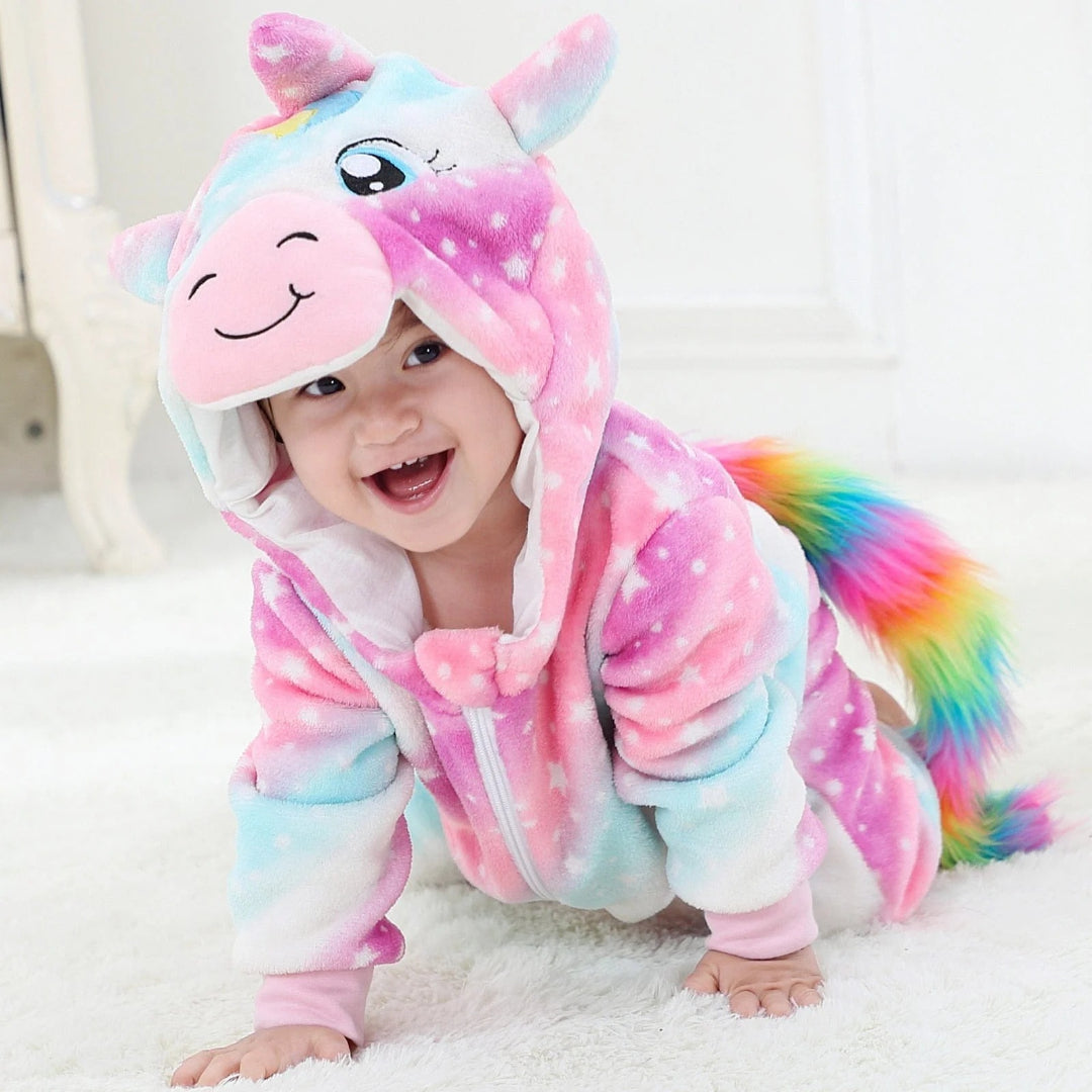 Cozy Cartoon Hooded Fleece Jumpsuit