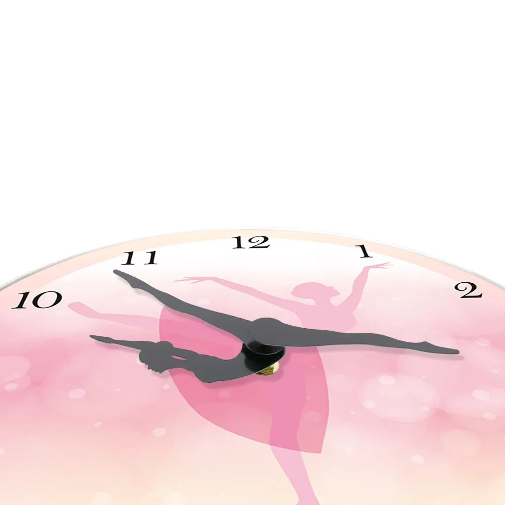 Girl Bedroom Decor Ballet Girl Princess Pink Wall Clock Baby Girl Dancing Wall Clock Ballerina Moving Leg Dancing Clock Watch