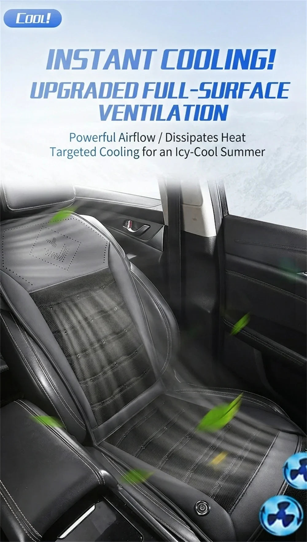 Ventilated Sheet 12v Car Seat Cover Vehicle Summer Cushion Smart Auto Start/Stop Universal Cooling Car Seat Ventilation Sheet