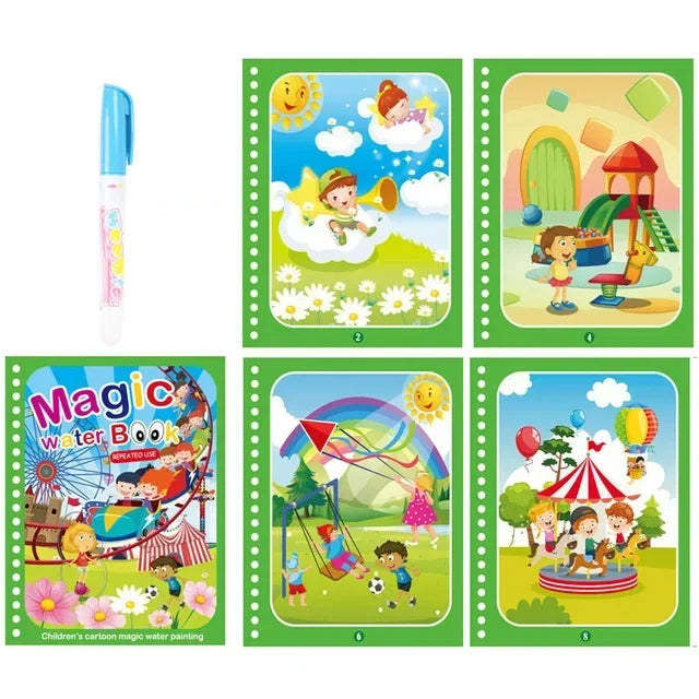 Magic Water Book with Pen Children Learning  Education Toy Baby Montessori Toys Drawing Coloring Books for Kids 2 To 4 Years Old