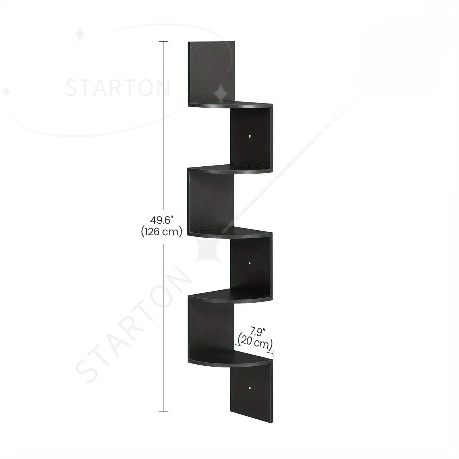 Space Saving Storage for Bedroom, Living Room, Bathroom, Home Office 5-Tier Corner Shelf, Wall Mounted Floating Shelves