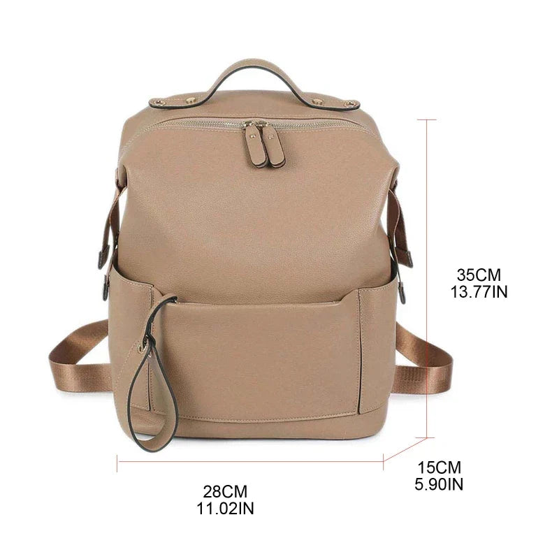 Chic Large Vegan Leather Diaper Bag with Changing Pad