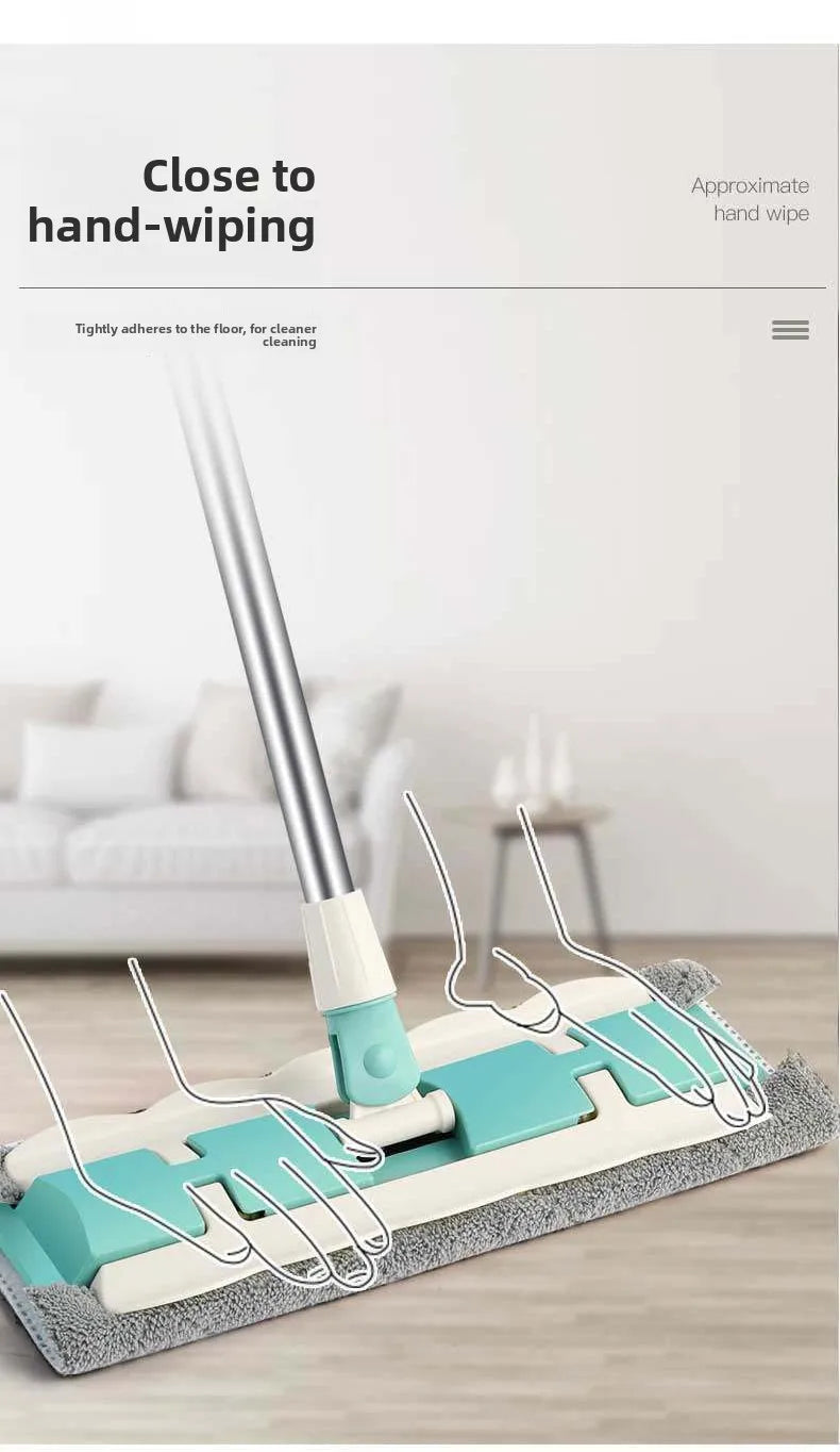 YUOSDON Broom Holder Flat Mop Cloth Clip Stainless Steel Handle Ultrafine Fiber Mop Head for Home Office School Cleaning