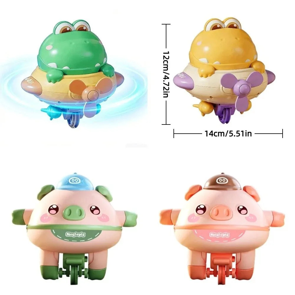 Cartoon Electric Balancing Dinosaur Toy Rechargeable Unicycle Balanced Spinning Top Toy Self-Balancing Tightrope Walking Toys