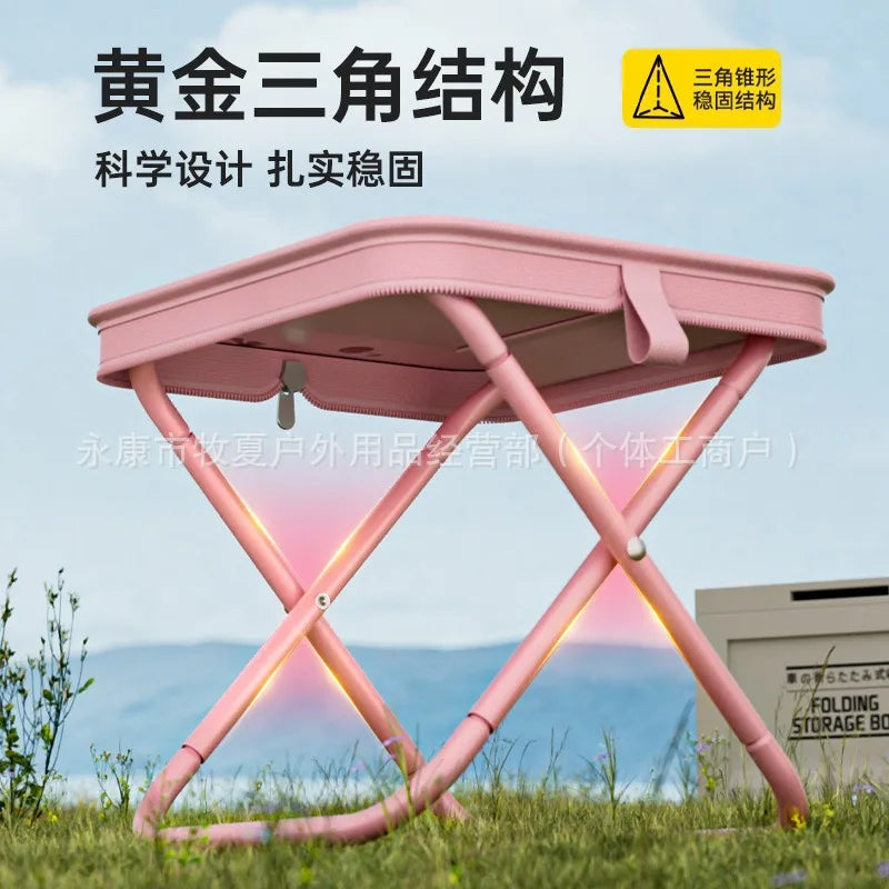 Small Mazar Folding Portable Handbag Stool Outdoor Small Stool Student Stool Queue Artifact Picnic Stool, Train Stool