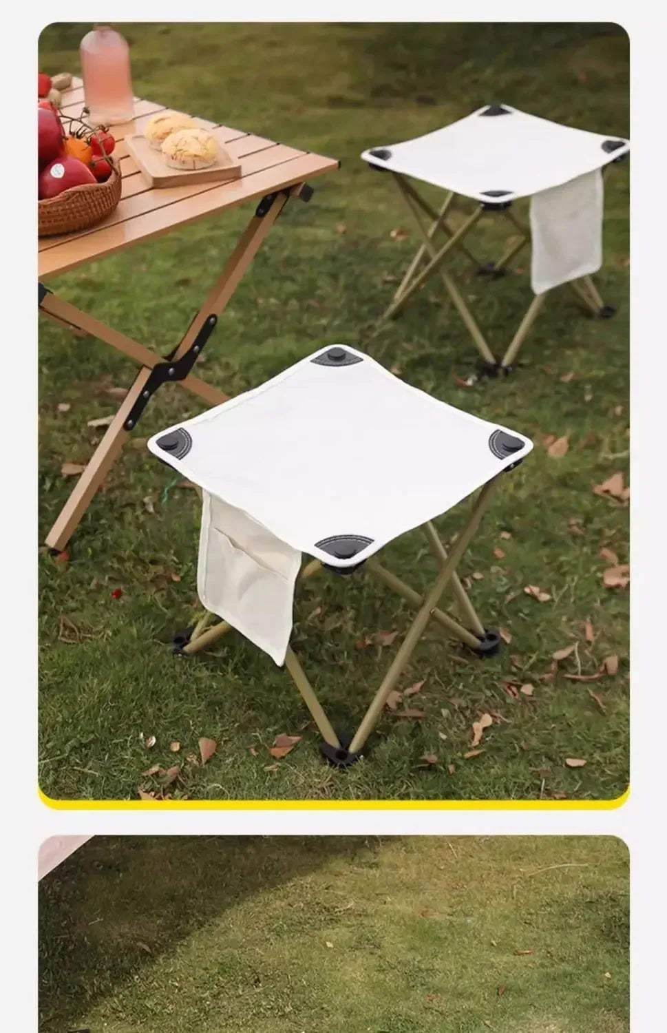 Outdoor Portable Folding Stool Camping Collapsible Foot Stool Hiking Beach Travel Picnic Fishing Seat Tools Ultralight Picnic