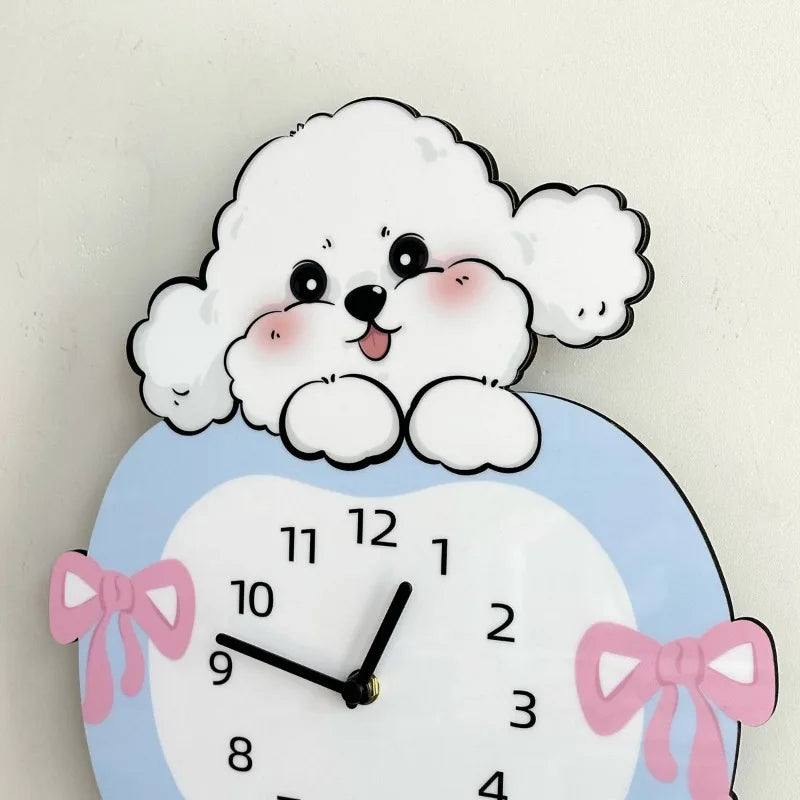 Cute Swing Clock, Silent Decoration, Creative Clock, Pet Living Room, Cartoon Dog Wall Clock