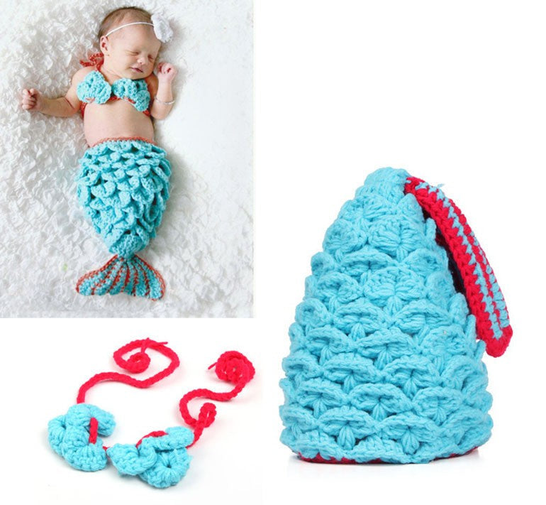 AquaBelle™ Baby Girl Mermaid Photo Prop Set