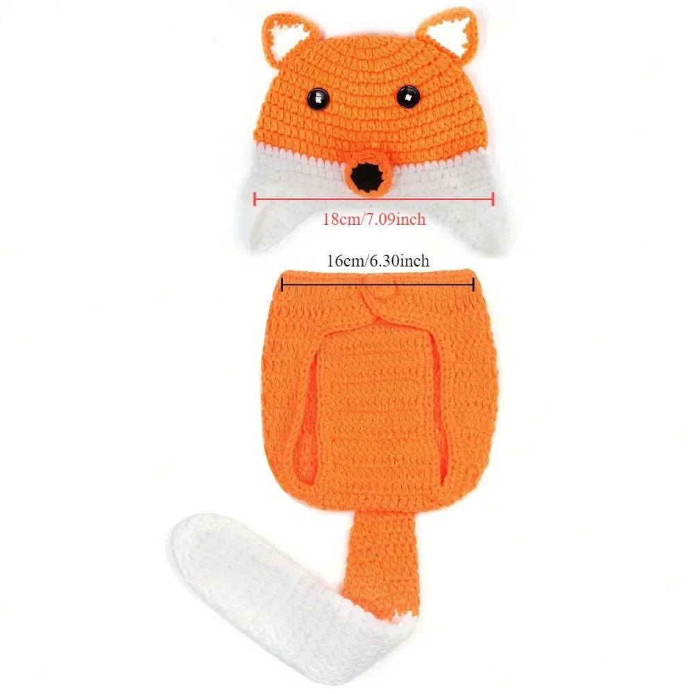 FoxySnuggle™ Crochet Baby Set – Perfect for Newborn Photos