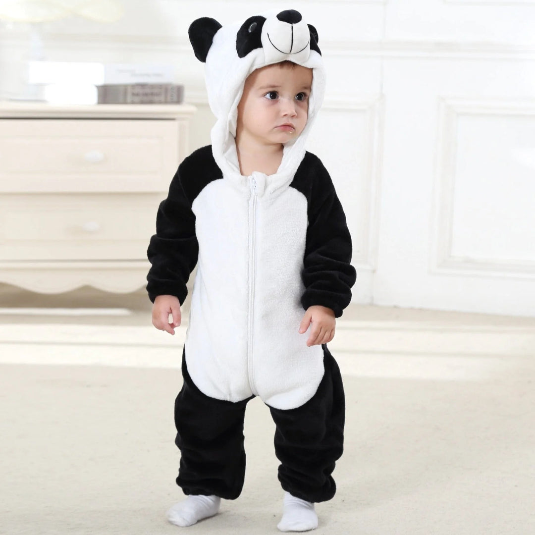 Cozy Cartoon Hooded Fleece Jumpsuit