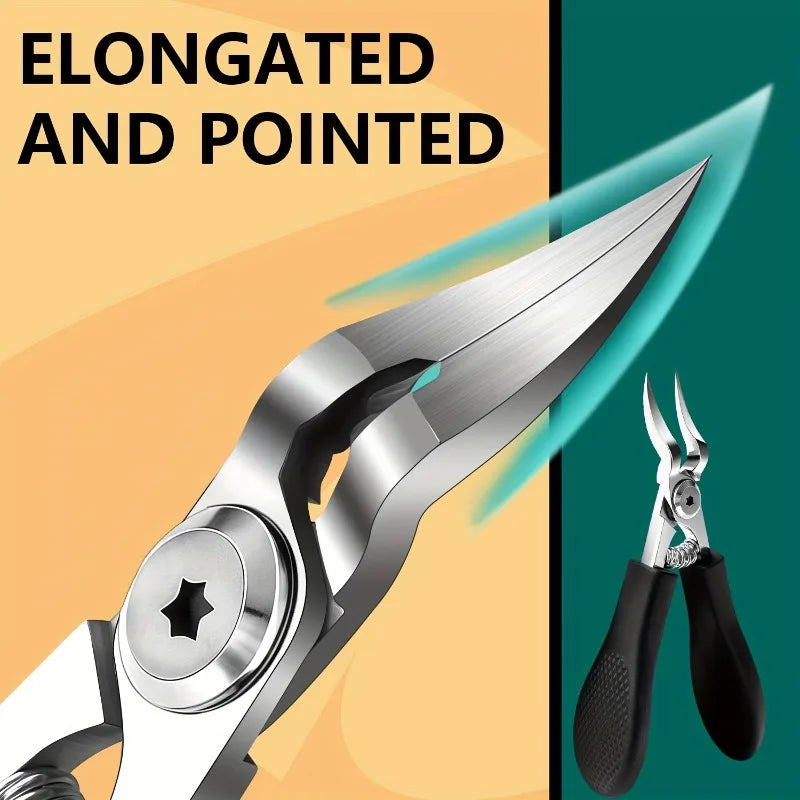 1Pieces Heavy-Duty Stainless Steel Nail Clipper, Thick Toenail & Fingernail Clipper for Adults, Professional-Grade Curved Blade
