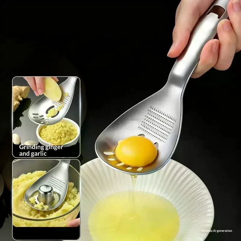 Multifunctional Stainless Steel Kitchen Utensil Cooking Garlic Ginger Vegetable Grater Grinder Spoon Kitchen Supplies