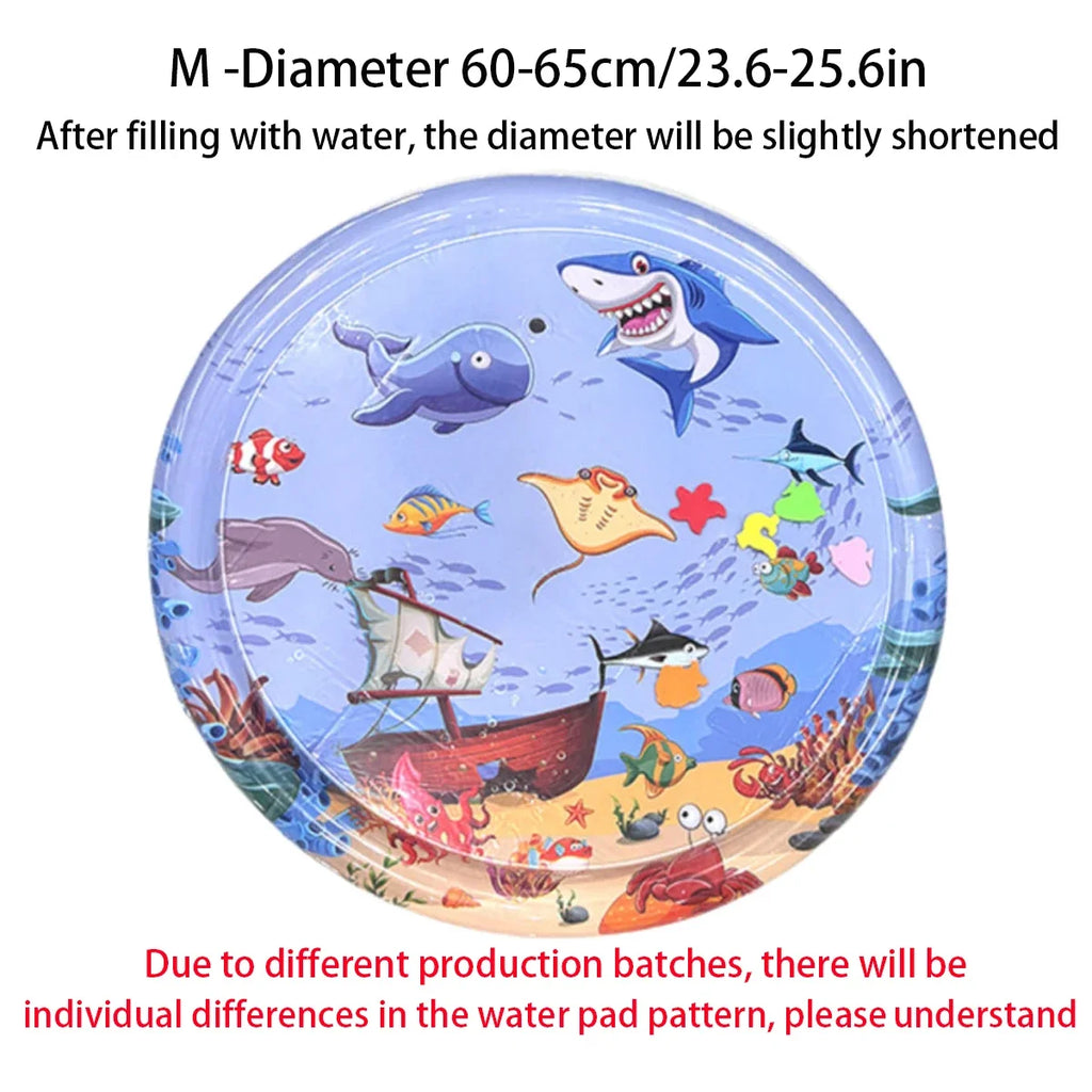 Summer pet cooling mat，Thickened Inflatable Water Mat For Cat And Dog Pet Playmat With Fish Sea Ocean Theme Sensory Toy Water