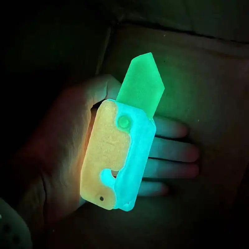 3D Printed Radish Toy Knife 3D Luminous Carrot Gravity Knife Fidget Toys Children Decompression Push Card Toy 3D Printing Glowing Carrot Knife Christmas Toy - MEACAOFG