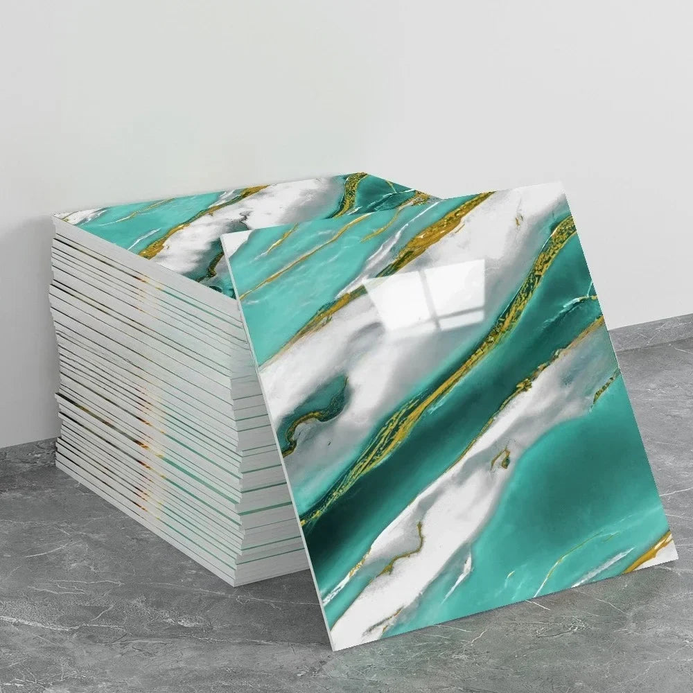 Waterproof Peel and Stick Marble Wall Tiles11.8x11.8 in Self Adhesive PVC Panels for Bathroom Kitchen and Living Room