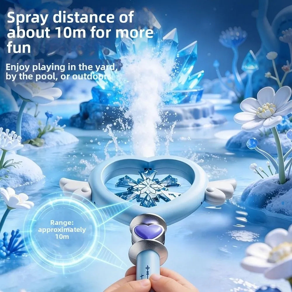 Water Park Toy 7-Hole Water Wand Love Shaped Splashing Spray Water Play Stick Handheld Pull Type Water Toys Water Play