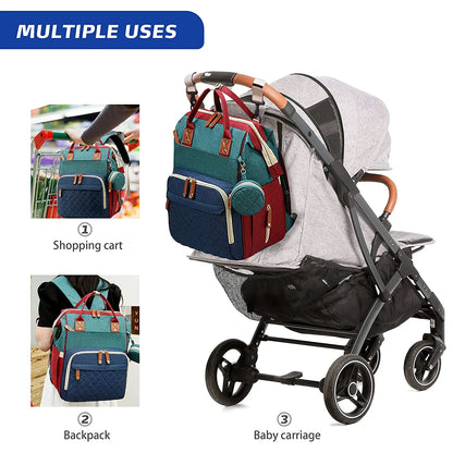 NestVoyage™ 3‑in‑1 Diaper Bag & Portable Changing Station
