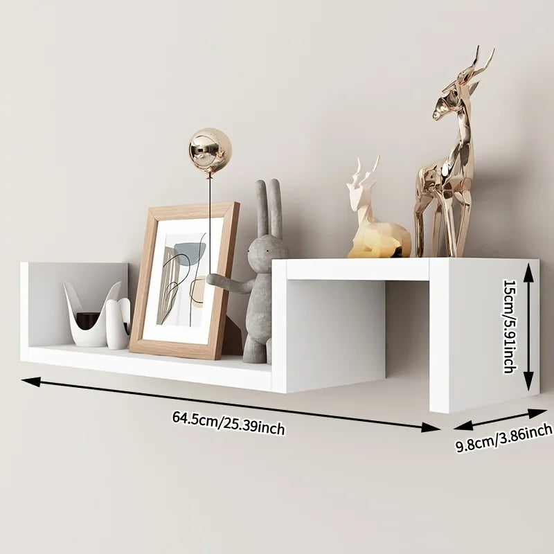 Wall Mounted Floating Shelves, Heavy-Duty Wall Storage and Display Rack Set, Thickened Board Hanging Shelves for Books