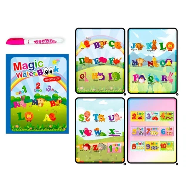 Magic Water Book with Pen Children Learning  Education Toy Baby Montessori Toys Drawing Coloring Books for Kids 2 To 4 Years Old