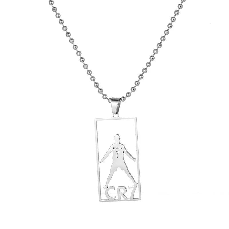 cr7 necklace Stainless Steel Titanium gold plated Crystals football Cristiano Ronaldo 7 jersey pendant necklace
