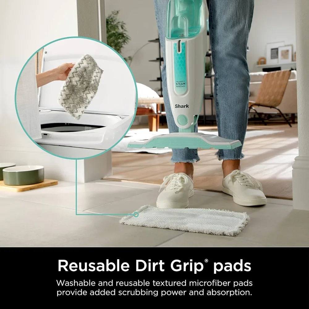 Shark Steam Mop with 2 Machine Washable Dirt Grip Pads, Removable Water Tank, Lightweight
