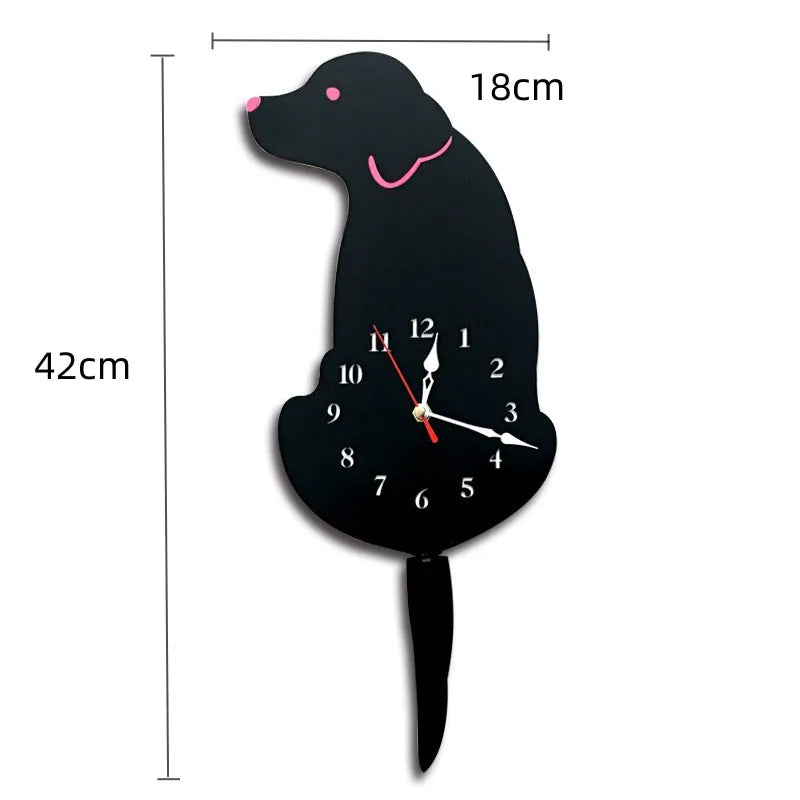 Rocking Tail Cat Hanging Clock