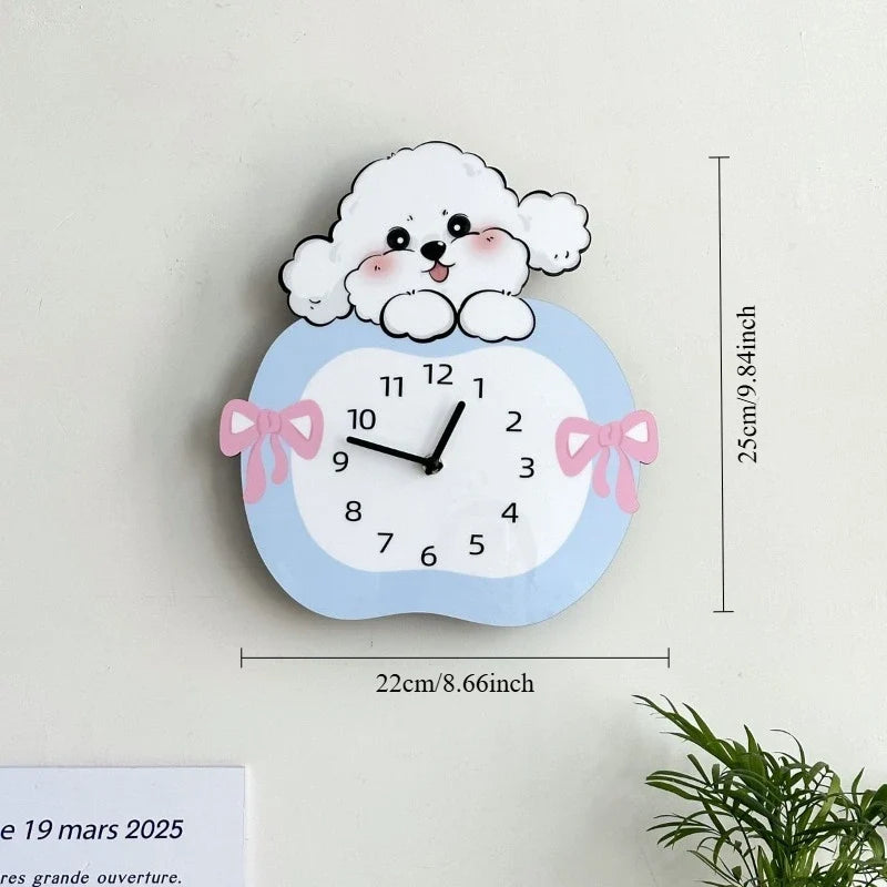 Cute Swing Clock, Silent Decoration, Creative Clock, Pet Living Room, Cartoon Dog Wall Clock