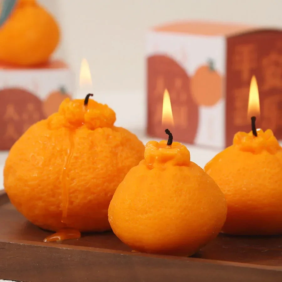 Internet celebrity Ugly Orange Aromatherapy Candle Soy Wax Creative Gift Shooting Props Scene Decoration Ornament
