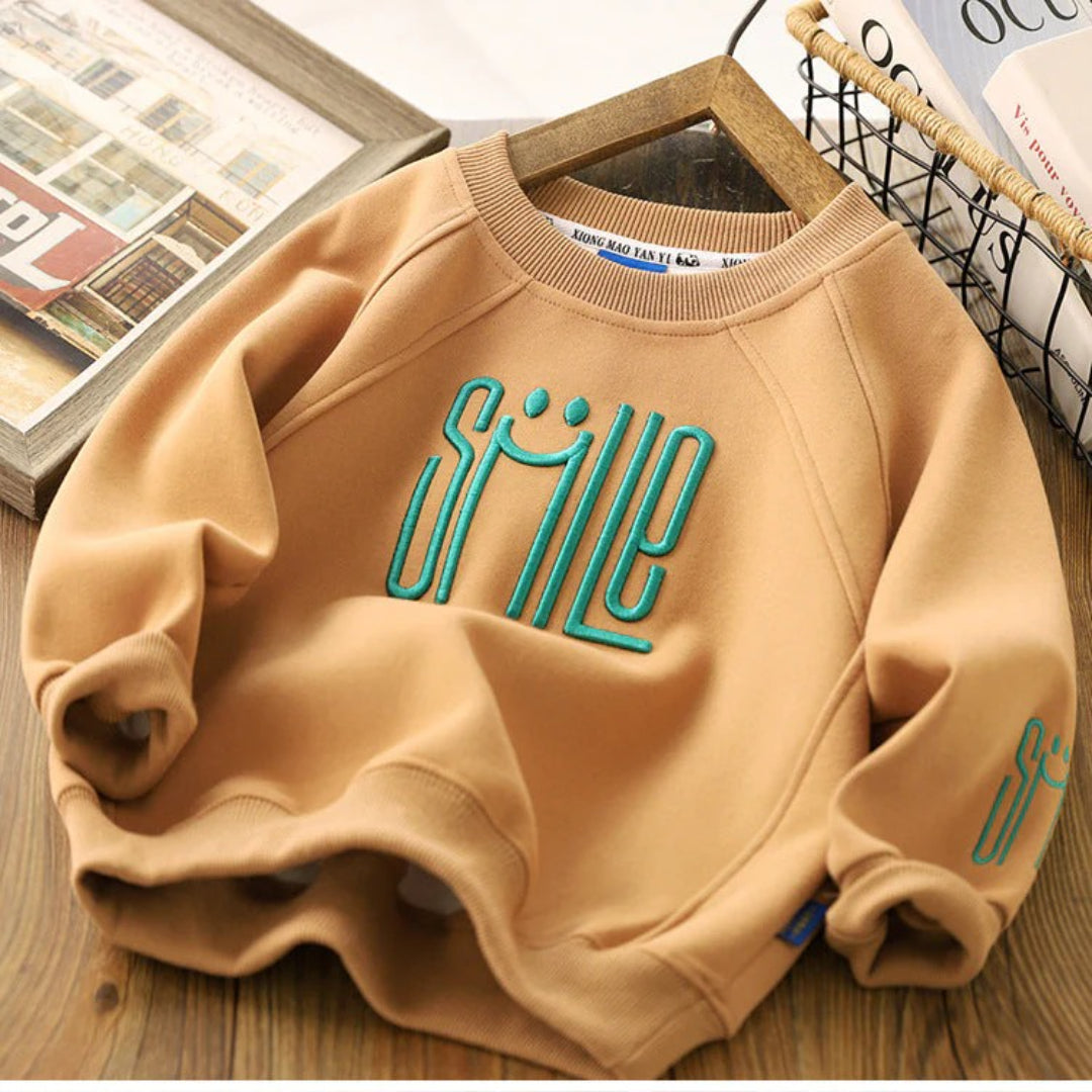 Unisex Children's Sweater Featuring a Cheerful Smile Design