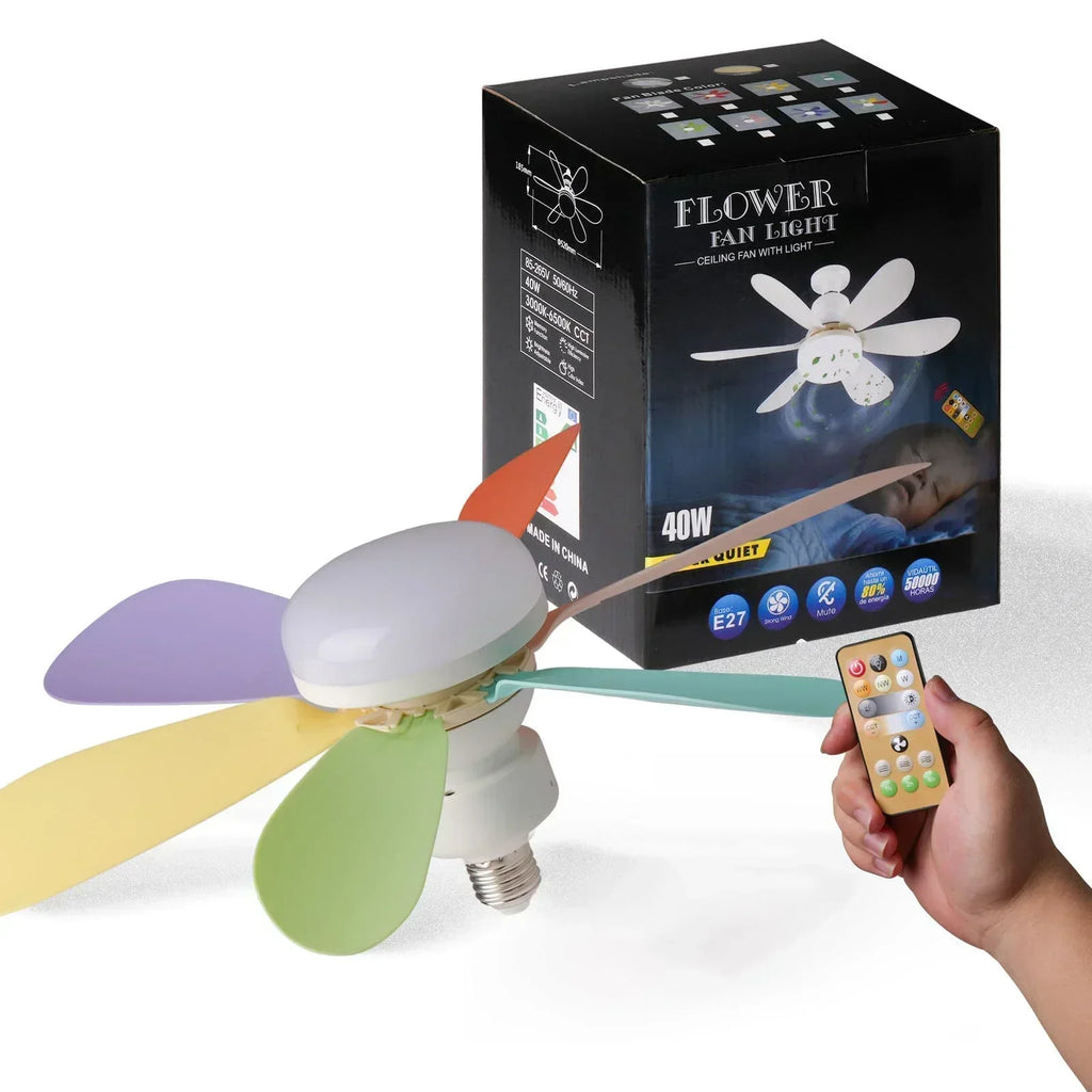 Ceiling Fan Light E27 with Remote LED Dimming Function  Suitable for Living Room Study and Home use  85-265V