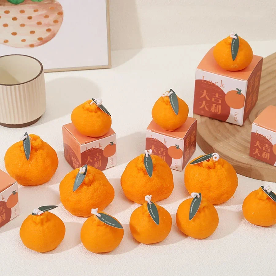 Internet celebrity Ugly Orange Aromatherapy Candle Soy Wax Creative Gift Shooting Props Scene Decoration Ornament
