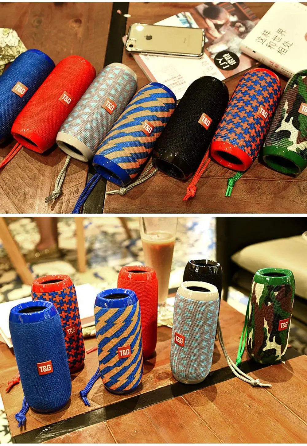 Portable Bluetooth Speaker Wireless , Ipx4 Waterproof Bluetooth 5.0 TWS MP3 Player Paring Aux & Tf-Card Input for Home  Outdoor