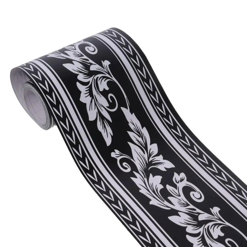 5M Floral Peel and Stick Wallpaper Border Peel & Stick PVC Wall Covering Retro Design for Bedroom Kitchen Tiles Sticker Decor