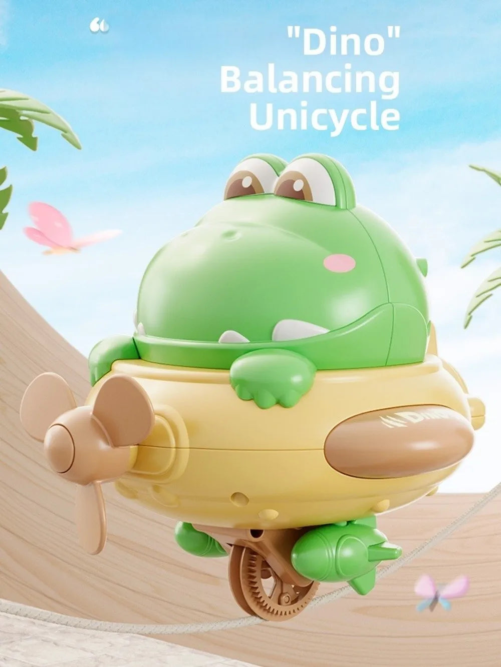 Cartoon Electric Balancing Dinosaur Toy Rechargeable Unicycle Balanced Spinning Top Toy Self-Balancing Tightrope Walking Toys